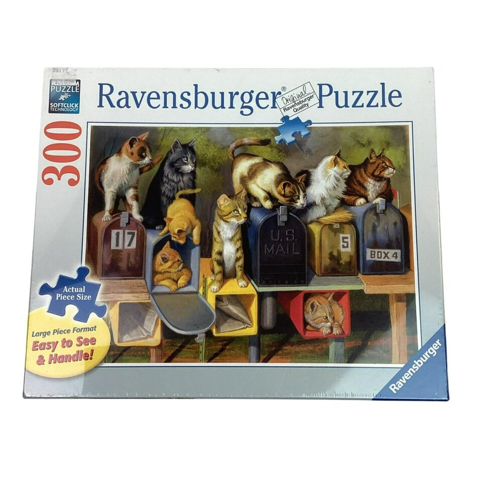 Ravensburger "Cats Got Mail" 300-Piece Premium Jigsaw Puzzle Sealed Large Piece